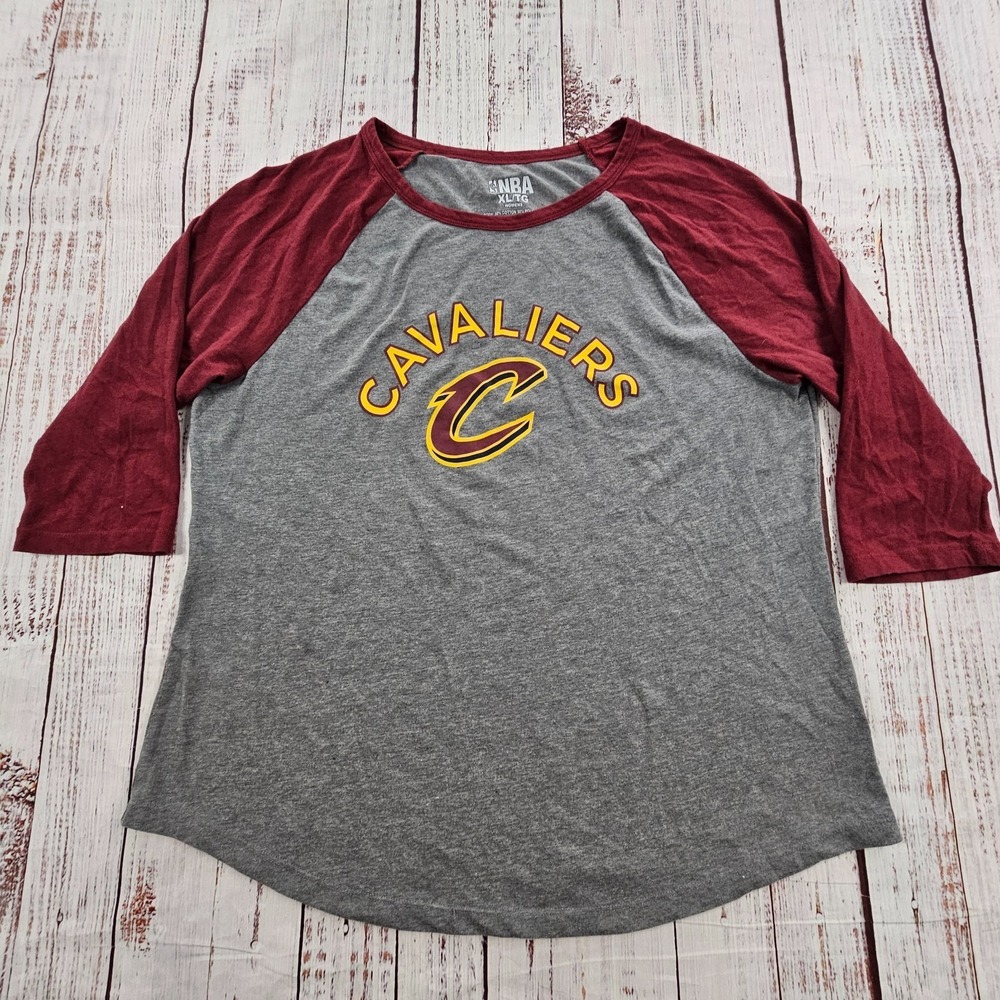 Cleveland‎ Cavaliers NBA Gray 3/4 Sleeve Cotton Blend T-Shirt Women's XL